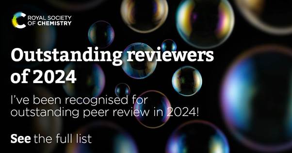 RSC Advances Outstanding Reviewer 2024 | 山本雅納